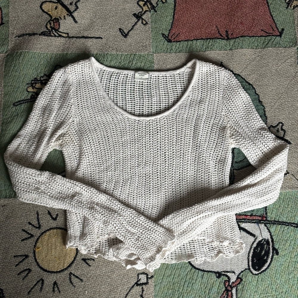 Abercrombie & Fitch White Crochet Top
